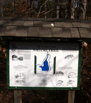 Sign marking the start of the nature trail