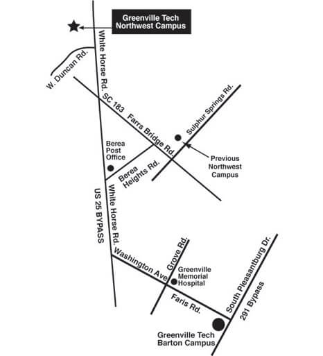 Northwest Campus Map Directions Greenville Technical College